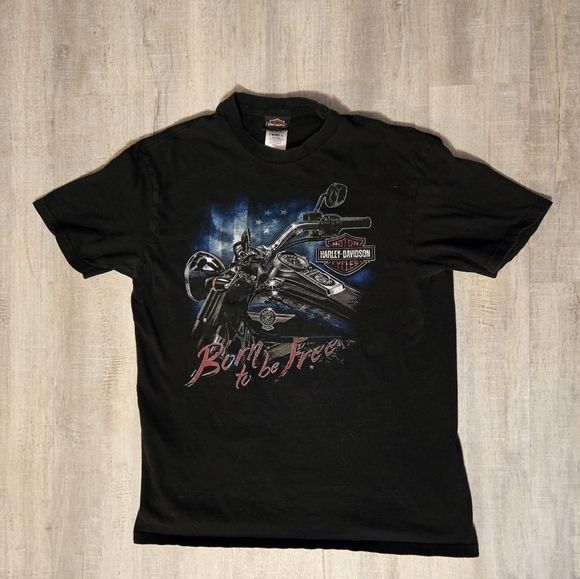 Harley-Davidson Other - Harley Davidson Mens Black Born To Be Free T-Shirt Size L 100% Cotton